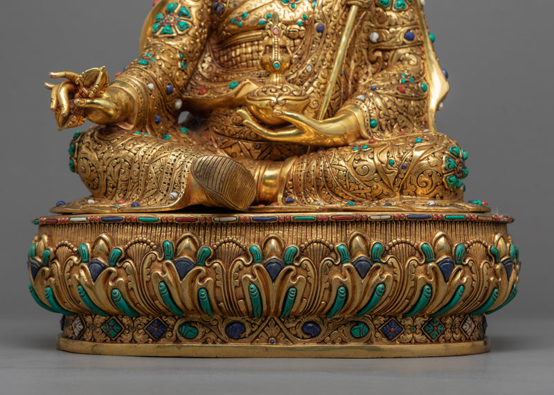 Padmasambhava Prophecy Statue | Guru Rinpoche Gold Gilded Artcraft