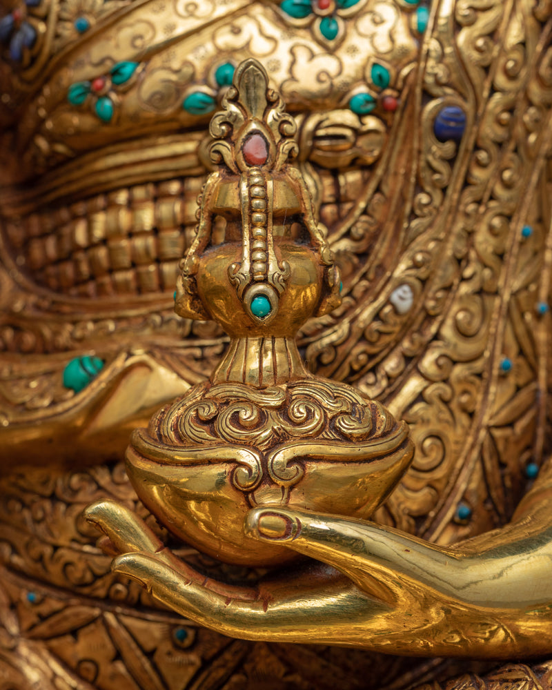 Padmasambhava Prophecy Statue | Guru Rinpoche Gold Gilded Artcraft