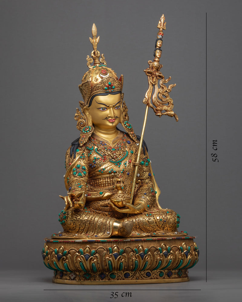 Padmasambhava Prophecy Statue | Guru Rinpoche Gold Gilded Artcraft