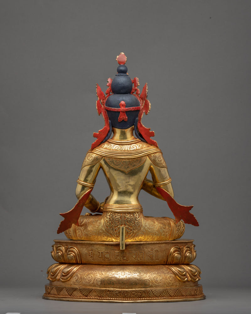 Red Vajrasattva Statue | Traditional Tibetan Hand Carved Artwork Of Vajrasattva