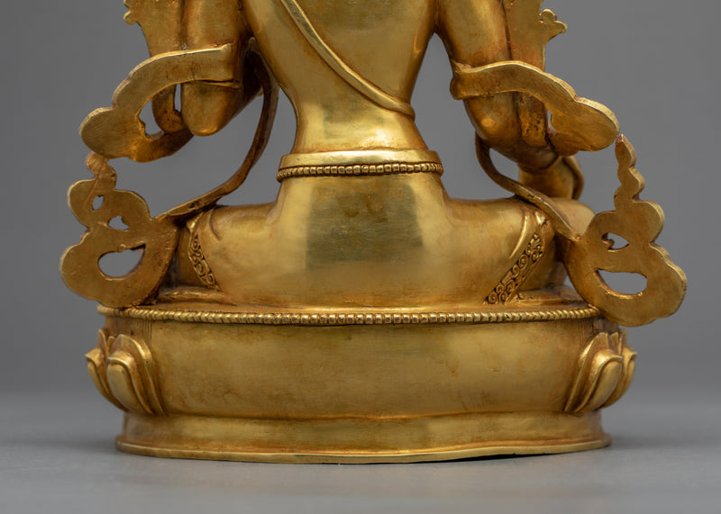 Green Tara Devi Buddha Sculpture | Traditional Tibetan Art Of Female Buddha