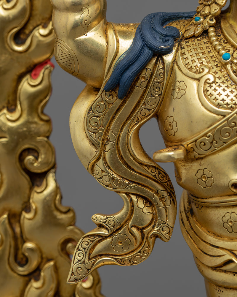 Guru Rinpoche Empowerment Statue | Gold Gilded Lotus Born Master Sculpture