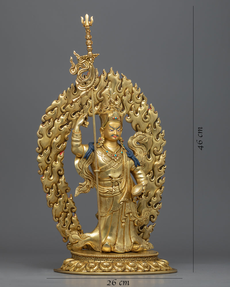 Guru Rinpoche Empowerment Statue | Gold Gilded Lotus Born Master Sculpture