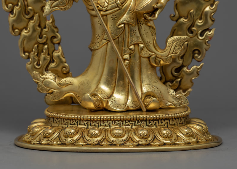 Guru Rinpoche Empowerment Statue | Gold Gilded Lotus Born Master Sculpture