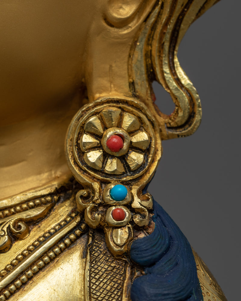 Gold-Gilded Statue For Heruka Vajrasattva Mantra Practice | Traditional Buddhist Art