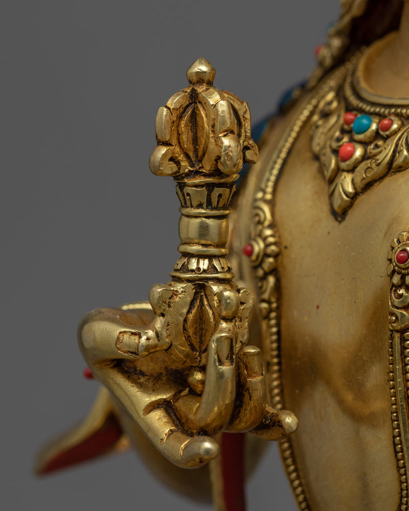 Gold-Gilded Statue For Heruka Vajrasattva Mantra Practice | Traditional Buddhist Art