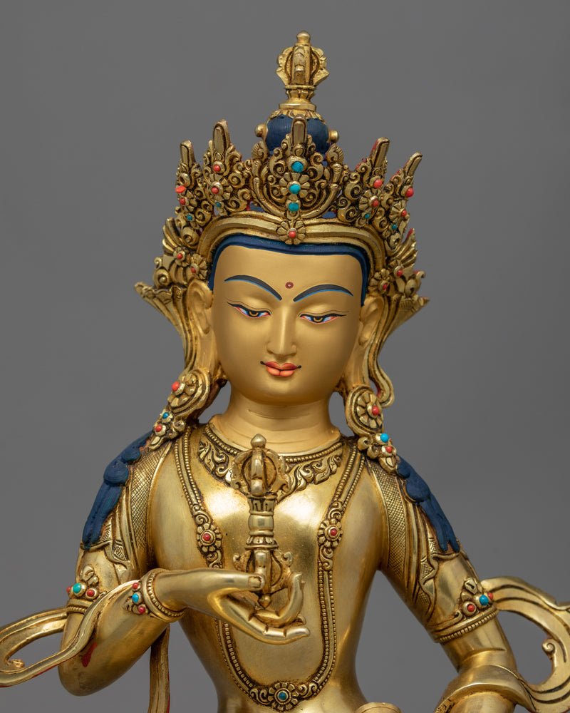 Gold-Gilded Statue For Heruka Vajrasattva Mantra Practice | Traditional Buddhist Art