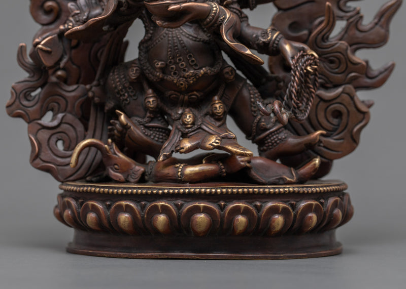 Mahakala 6 Armed Sculpture | Traditional Tibetan Mahakala Statue