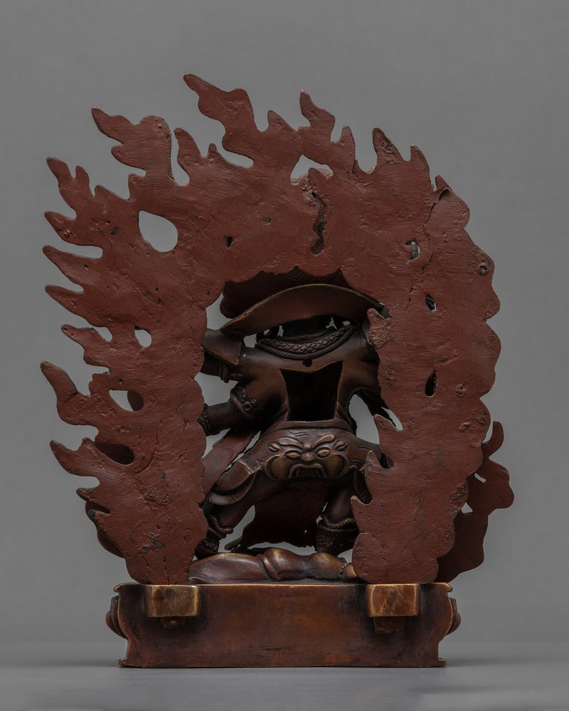 Mahakala 6 Armed Sculpture | Traditional Tibetan Mahakala Statue