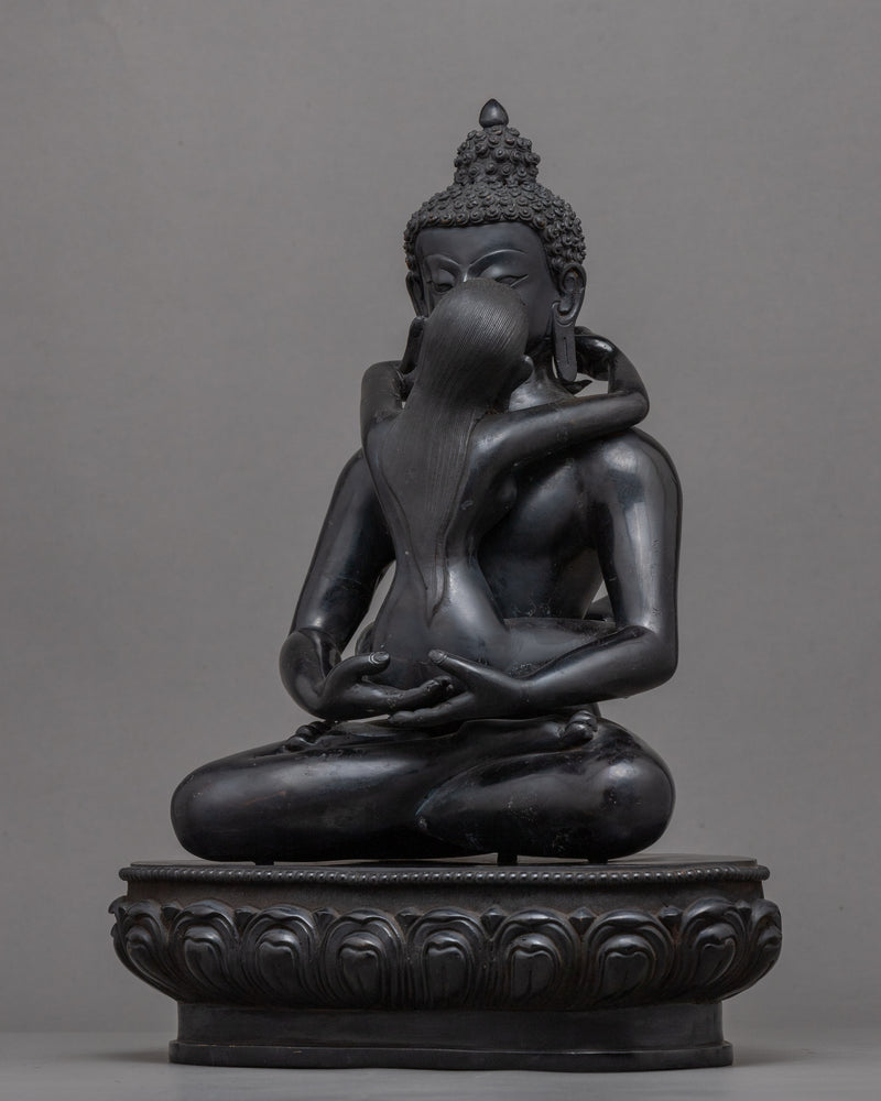 Tibetan Deity Samantabhadra Consort Statue | Traditionally Hand Carved Art