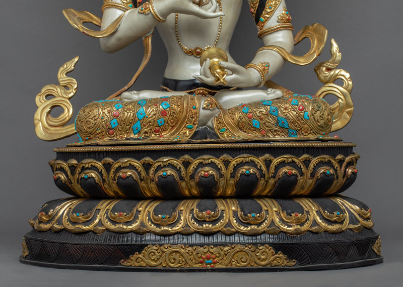 Vajrasattva Purification Statue | Gold-Plated Himalayan Artwork Of Vajrasattva