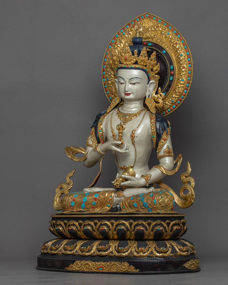 Vajrasattva Purification Statue | Gold-Plated Himalayan Artwork Of Vajrasattva