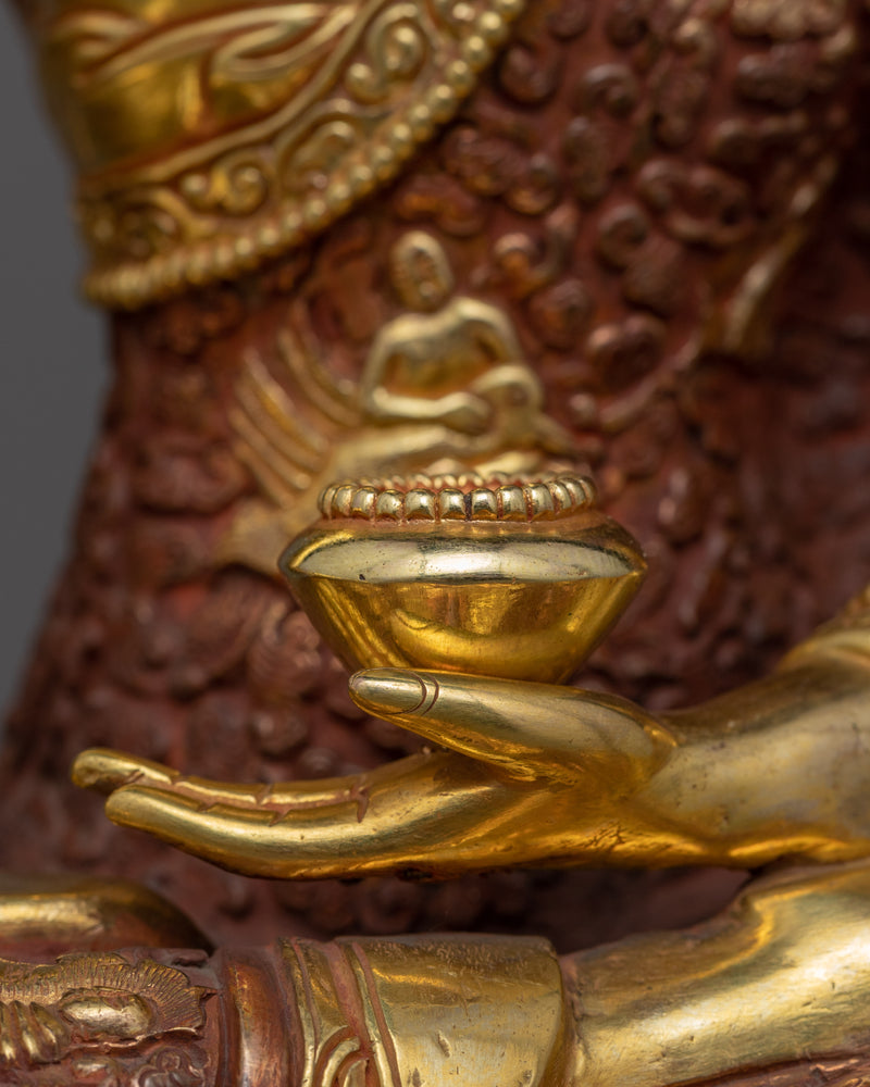 Vintage Buddha Shakyamuni Statue | Gold-Gilded Statue For Meditation