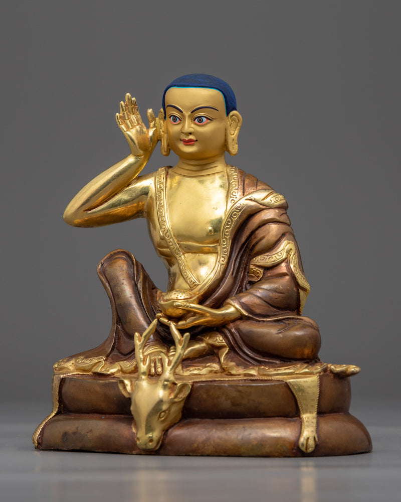 Milarepa Guru Yoga Statue | Traditionally Carved Buddhist Master Figurine