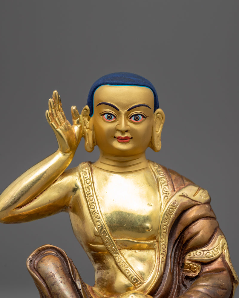 Milarepa Guru Yoga Statue | Traditionally Carved Buddhist Master Figurine