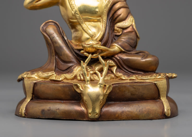 Milarepa Guru Yoga Statue | Traditionally Carved Buddhist Master Figurine