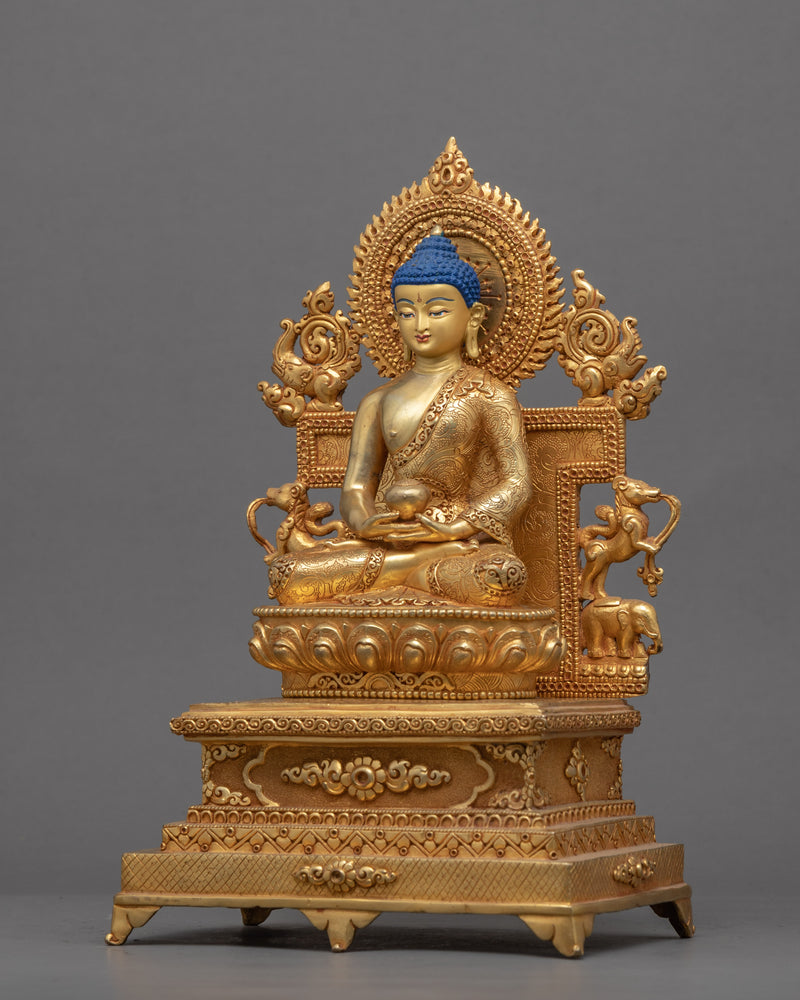 Hand-Carved Amitabha Buddha Sutra Practice Statue | Traditional Buddhist Art