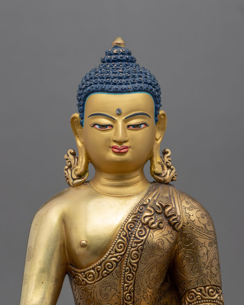 Shakyamuni Buddha Golden Statue | Gold-Gilded Historical Buddha Figurine