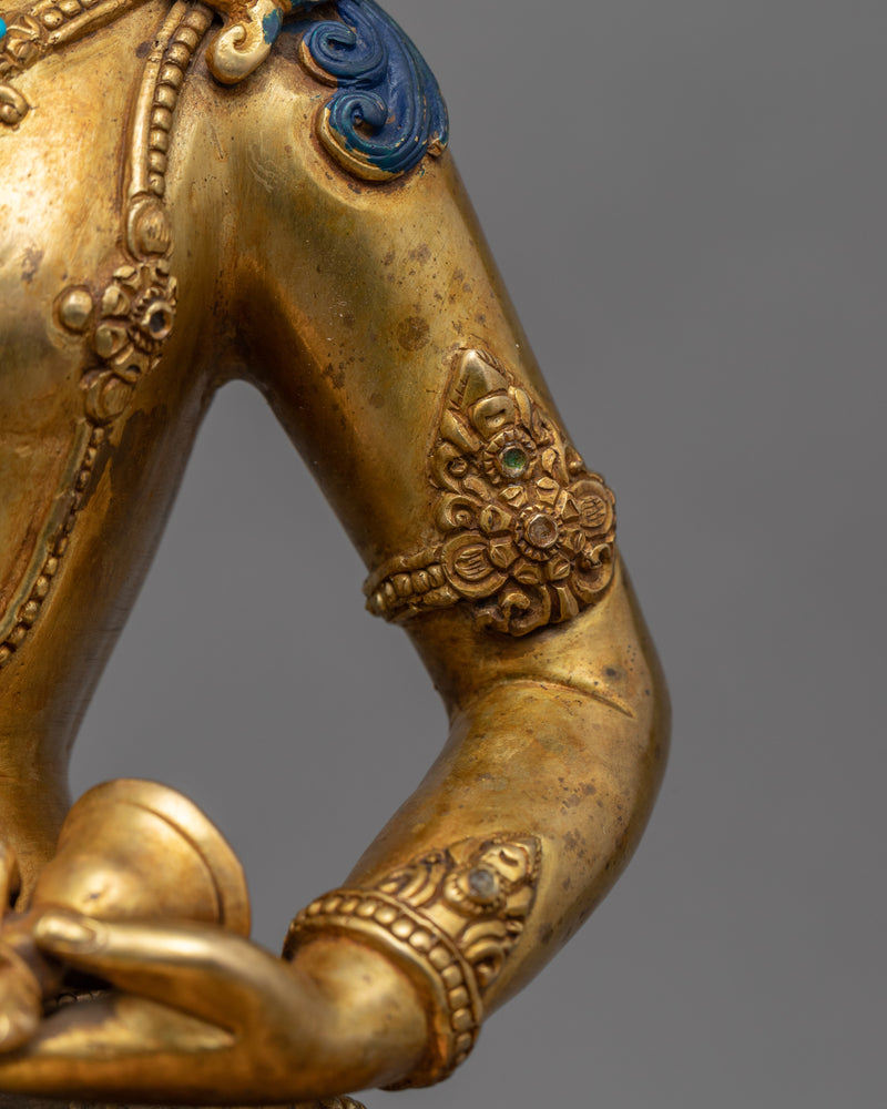 Antique Statue For Vajrasattva Mantra Benefits Practice | Traditional Buddhist Deity Sculpture