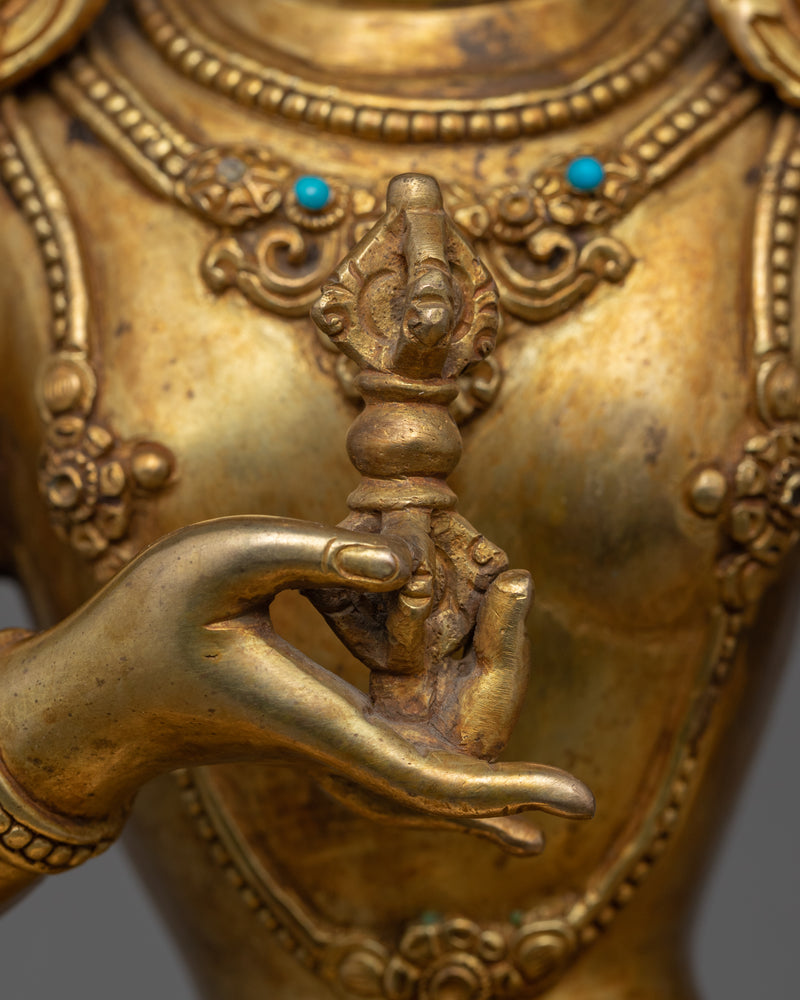 Antique Statue For Vajrasattva Mantra Benefits Practice | Traditional Buddhist Deity Sculpture