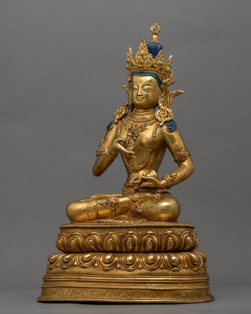 Antique Statue For Vajrasattva Mantra Benefits Practice | Traditional Buddhist Deity Sculpture