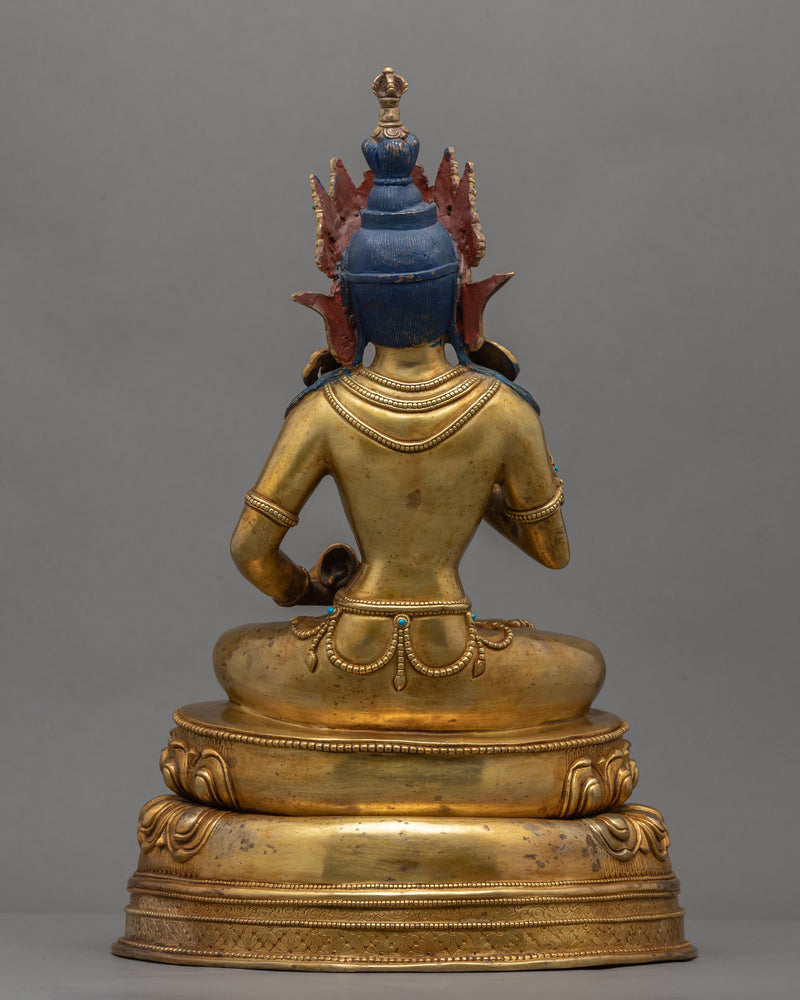 Antique Statue For Vajrasattva Mantra Benefits Practice | Traditional Buddhist Deity Sculpture