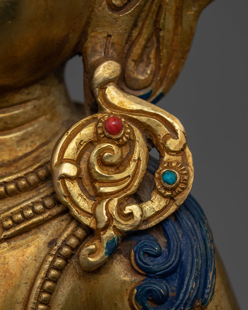 Antique Statue For Vajrasattva Mantra Benefits Practice | Traditional Buddhist Deity Sculpture