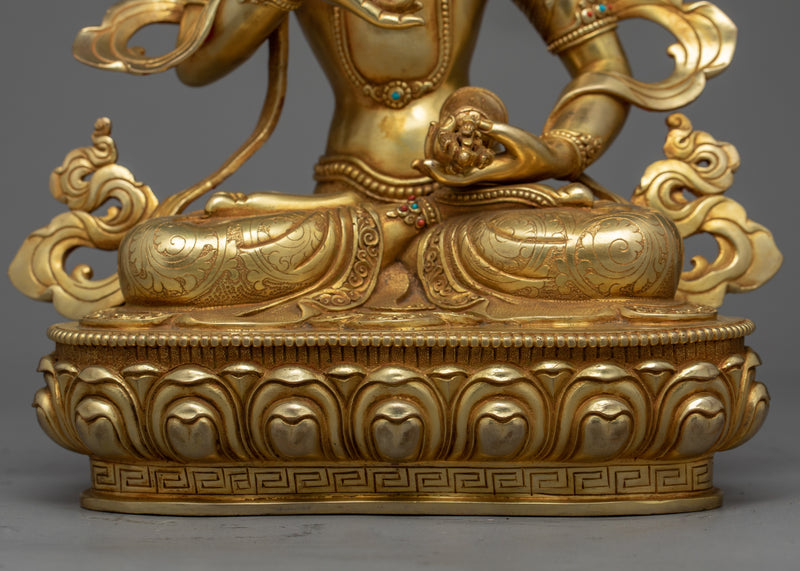 Himalayan Tibetan Statue For Vajrasattva Mantra Sanskrit Practice | Tantric Buddhist Deity Vajrasattva