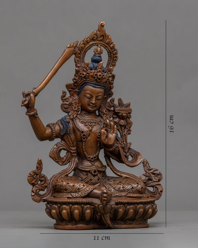 Manjushri Empowerment Statue | Traditional Buddhist Copper Art