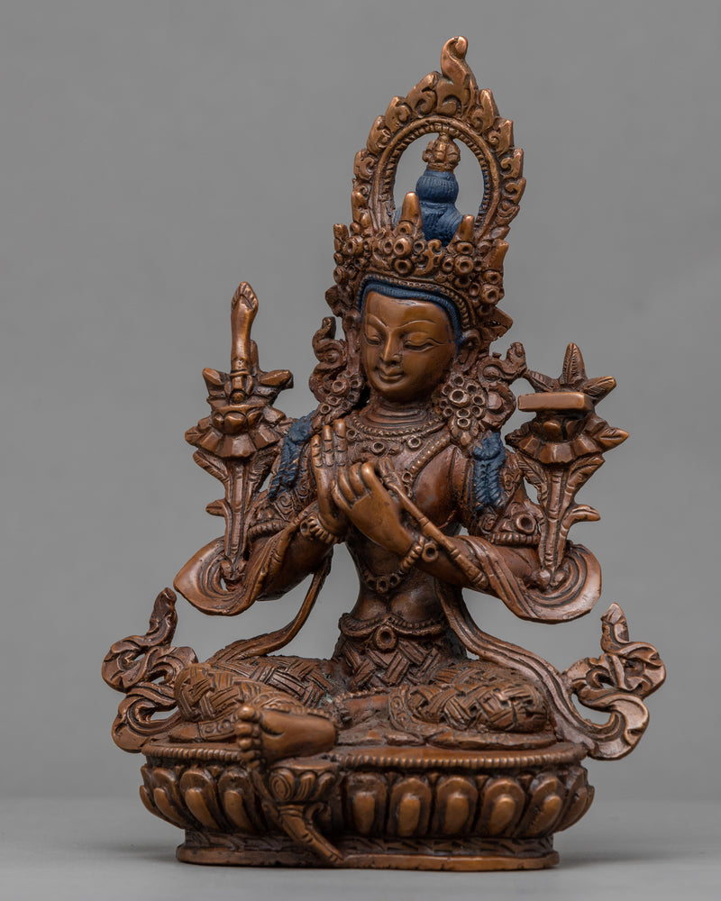 Tishna Manjushri Namasangiti Practice Statue | Tibetan Bodhisattva Of Wisdom Statue