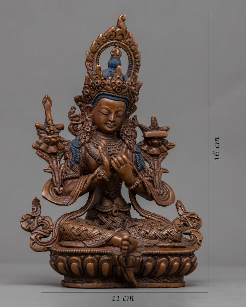 Tishna Manjushri Namasangiti Practice Statue | Tibetan Bodhisattva Of Wisdom Statue