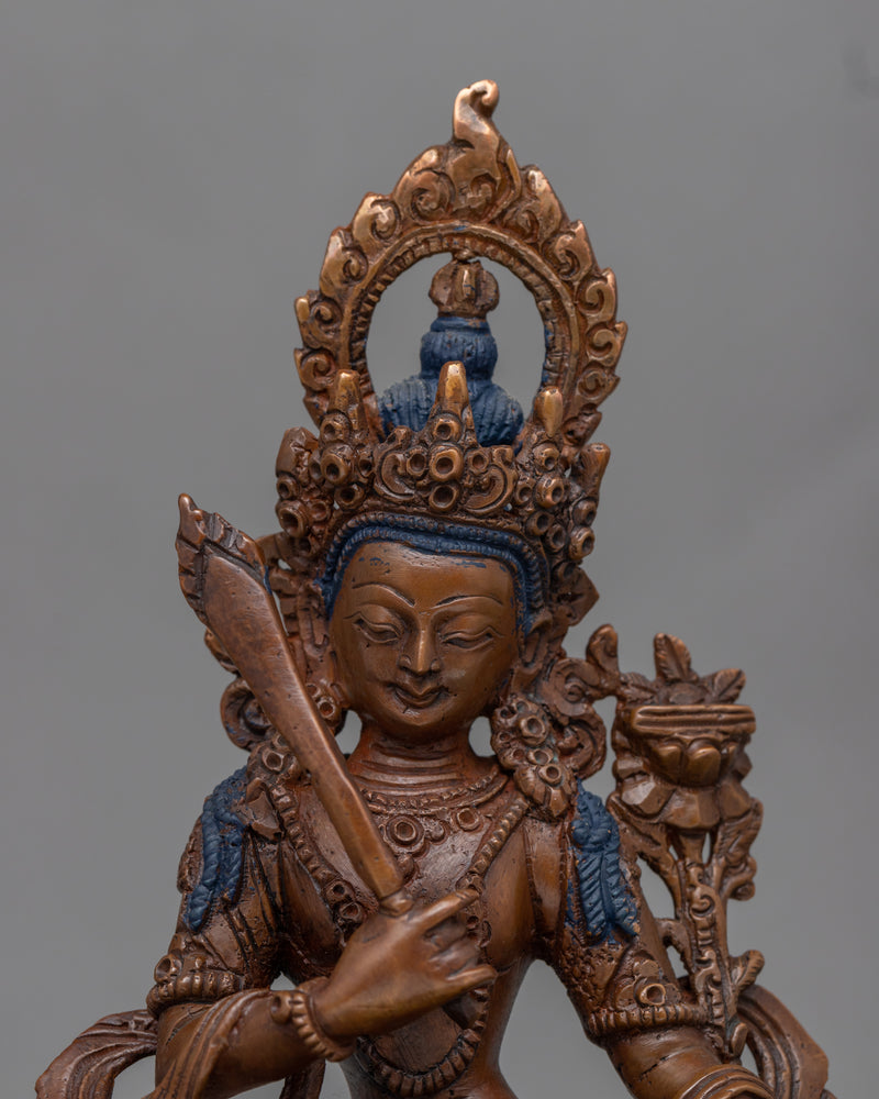 Manjushri Mantra Tibetan Practice Statue | Bodhisattva Of Wisdom Sculpture