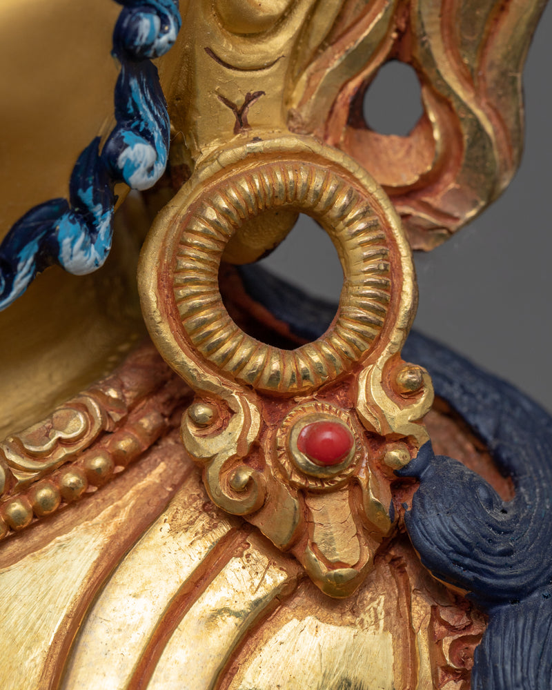 Yellow Jambhala Practice Statue | Gold-Gilded Statue For Meditation