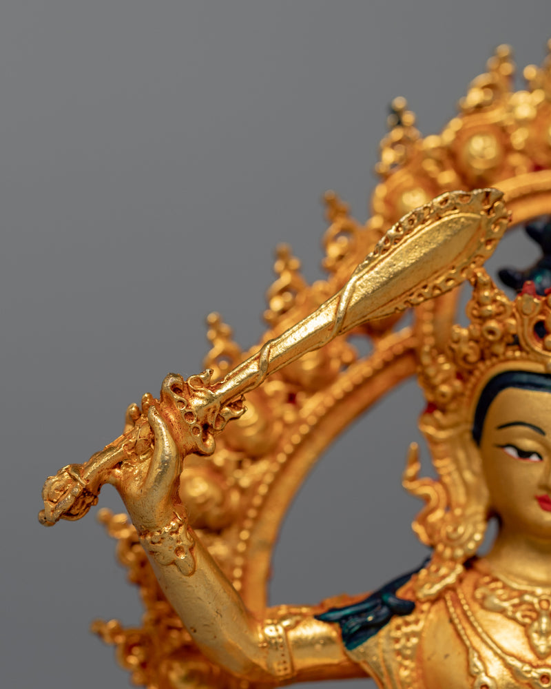 Mini Manjushri Sculpture | Bodhisattva Wisdom Deity