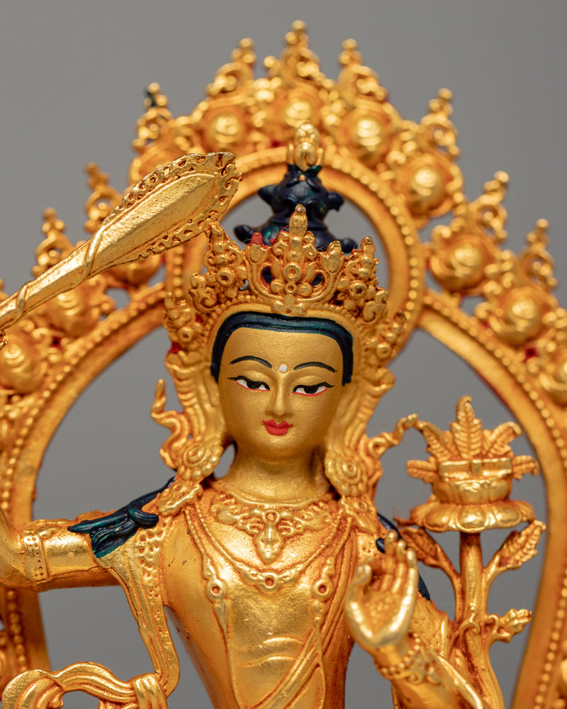 Mini Manjushri Sculpture | Bodhisattva Wisdom Deity