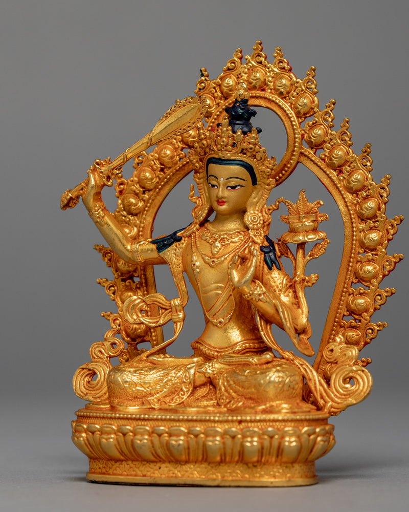 Mini Manjushri Sculpture | Bodhisattva Wisdom Deity