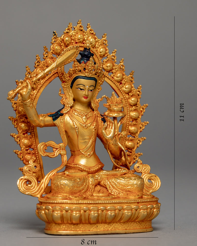 Mini Manjushri Sculpture | Bodhisattva Wisdom Deity