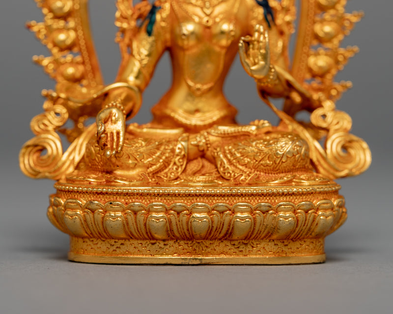 Mini White Tara Sculpture | Buddhist Long Life Deity