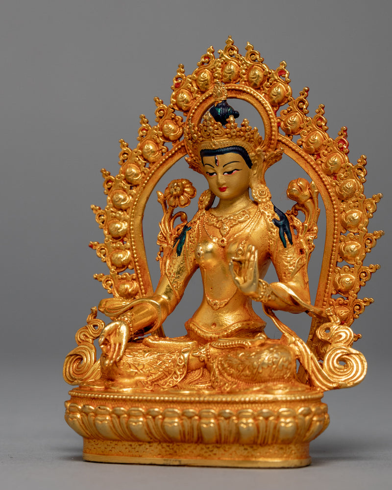 Mini White Tara Sculpture | Buddhist Long Life Deity