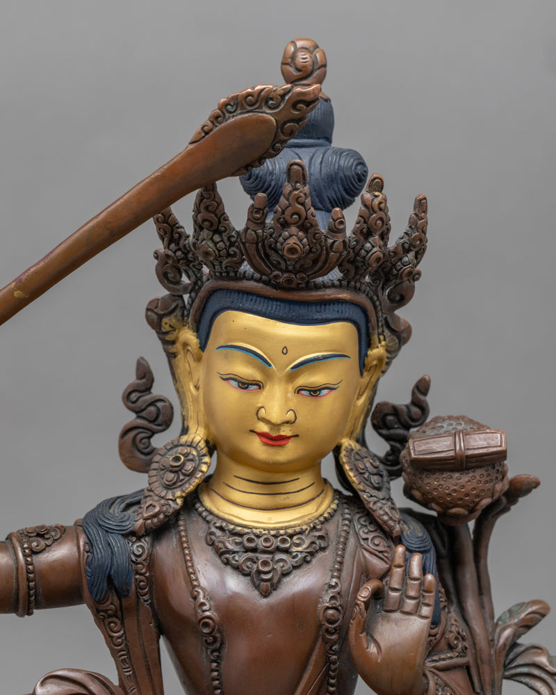 Manjushri Mudra Practice Statue | Historical Tibetan Buddhist Artwork