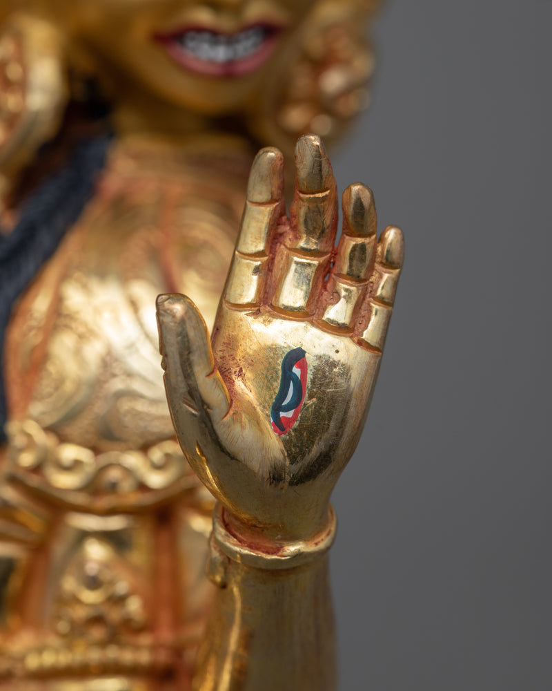 Gold Gilded Statue For Namgyalma Mantra Benefits | Tibetan Art Plated with Gold