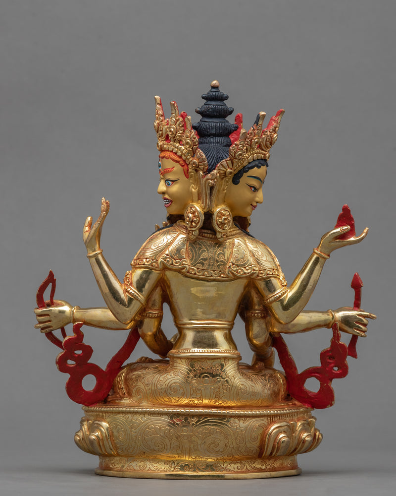 Gold Gilded Statue For Namgyalma Mantra Benefits | Tibetan Art Plated with Gold