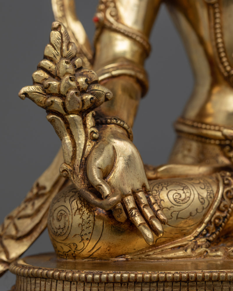 Gold Statue For Healing Buddha Mantra Practice | Traditional Tibetan Medicine Buddha Artwork