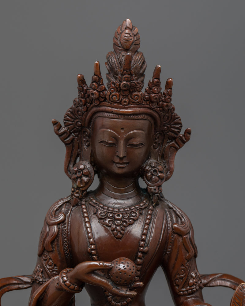 Bodhisattva Ksitigarbha Copper Statue | Tibetan Himalayan Bodhisattva Sculpture