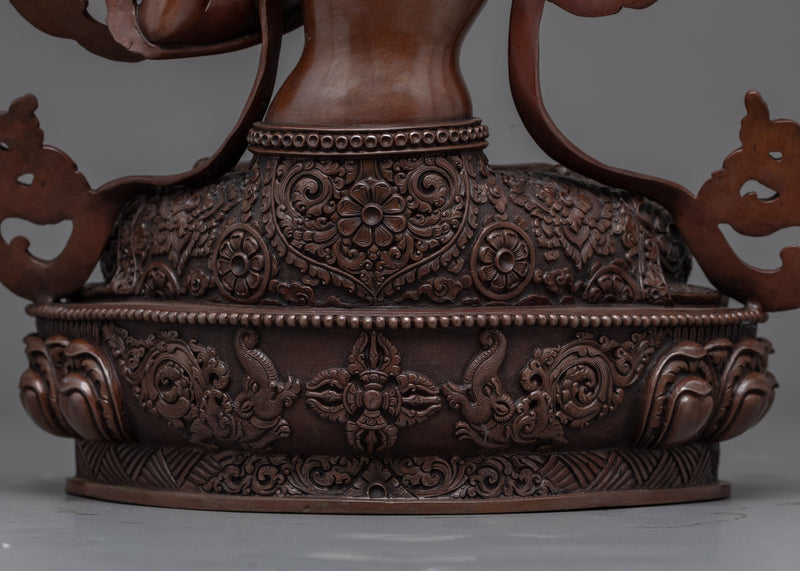 Manjushri Empowerment Sculpture | Tibetan Bodhisattva Of Wisdom Copper Statue