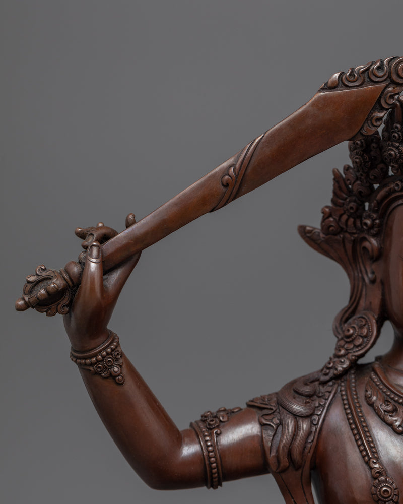 Manjushri Empowerment Sculpture | Tibetan Bodhisattva Of Wisdom Copper Statue