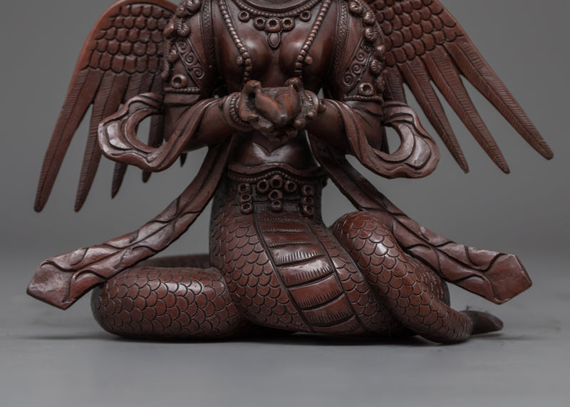 Naga Kanya Goddess Statue | Oxidized Copper Artwork Of Buddhist Deity