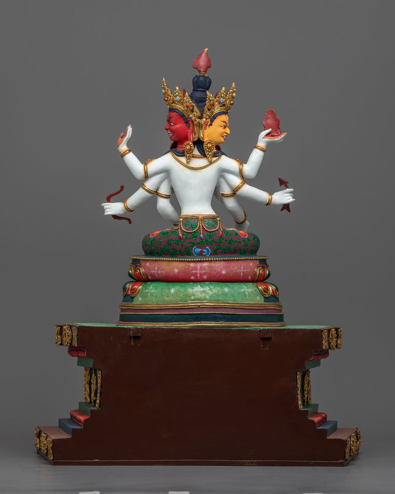 Acrylic Painted Statue For Namgyalma Long Mantra Practice | Tibetan Art Plated with Gold