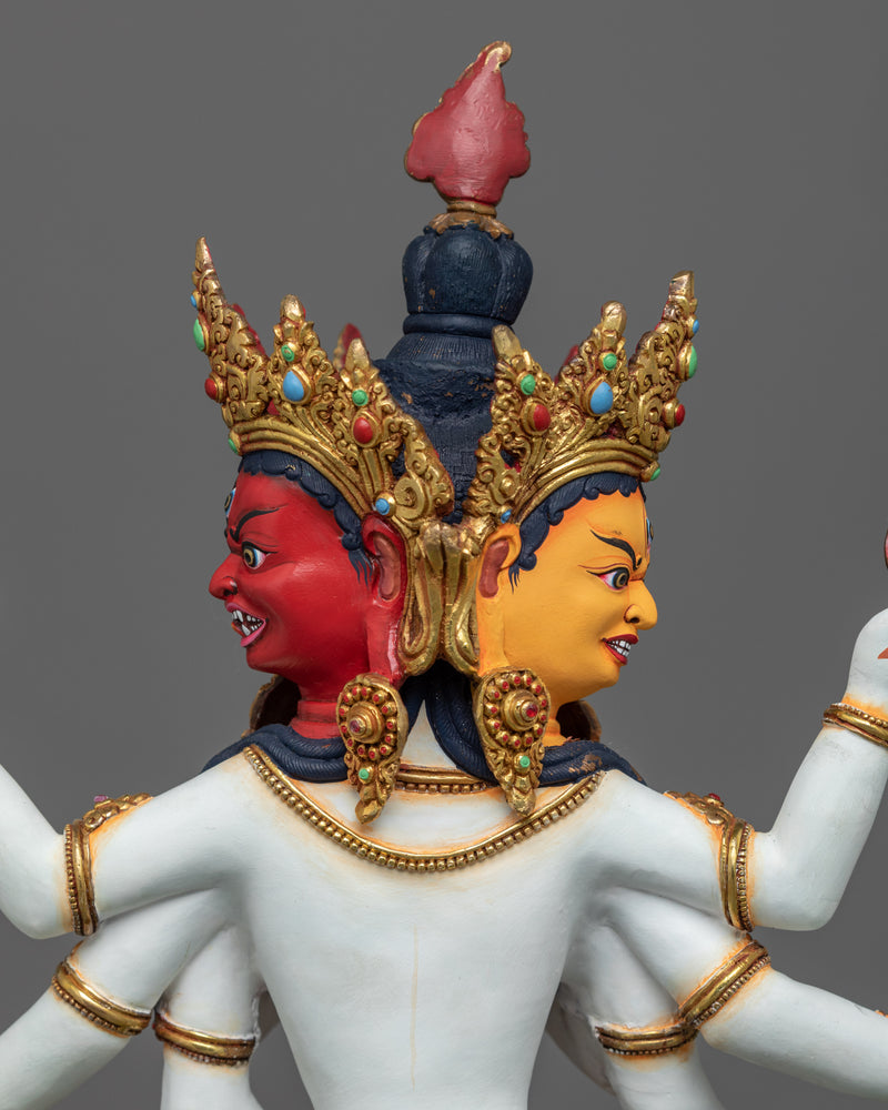 Acrylic Painted Statue For Namgyalma Long Mantra Practice | Tibetan Art Plated with Gold