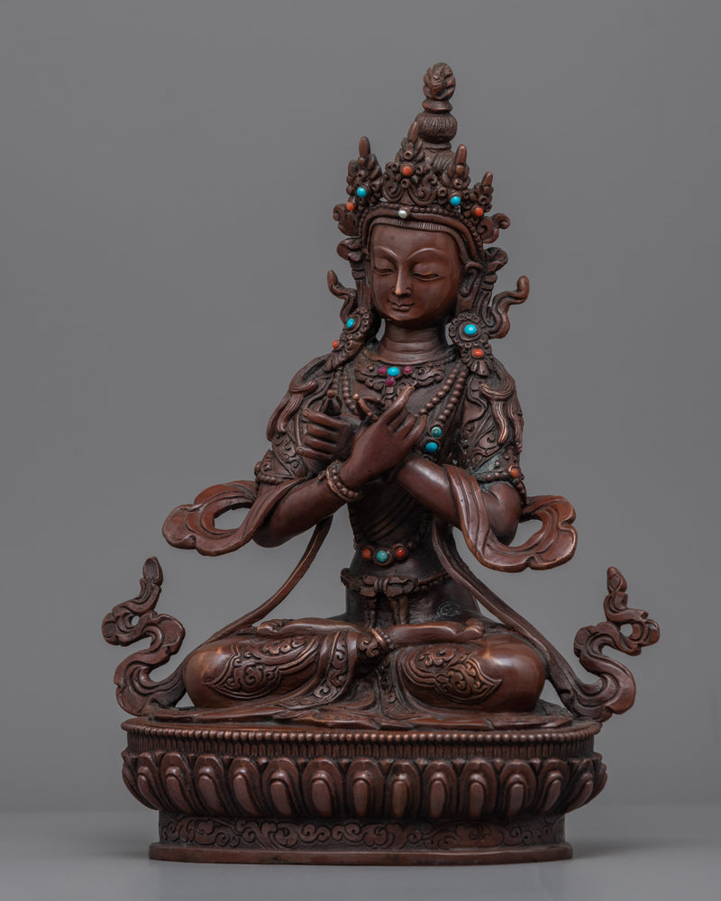 Traditionally Hand-Carved Vajradhara Mudra Practice Statue | Traditional Buddhist Art